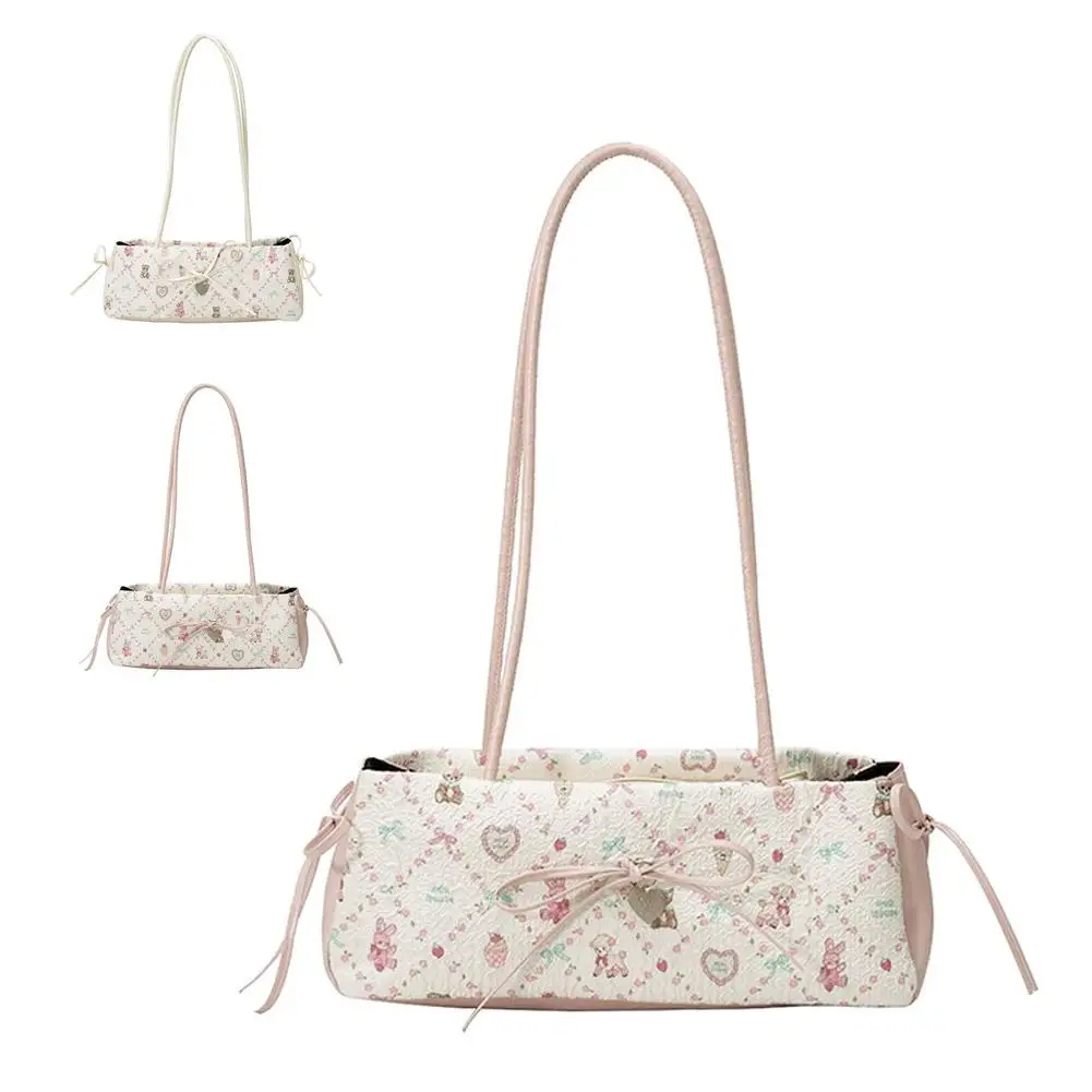 المرأة الحلو القوس الكتف Crossbody المرأة حقيبة لطيف طباعة عادية حمل اليومية ركاب حقيبة كتف الإناث
