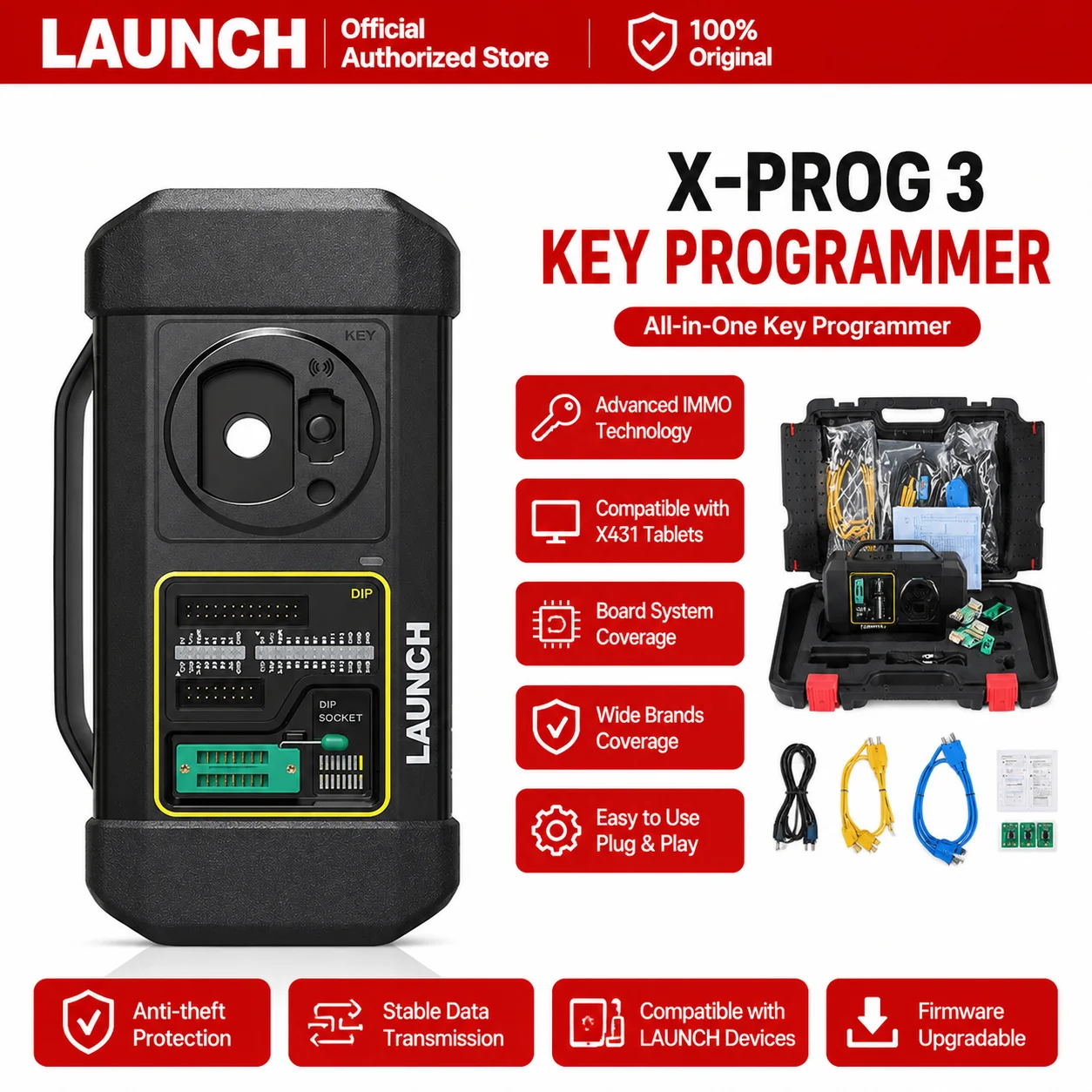 LAUNCH X431 X-PROG3 Car Key Programmer Immobilizer Smart Keys Remote Key Programming Tool For X431 PAD VII PRO5 PAD7