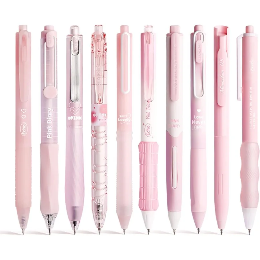 

Набор пастельных гелевых чернильных ручек, 10 шт., милые выдвижные ручки с тонкими точками 0,5 мм, 10 шт., черные чернильные ручки с черными чернилами для письма, путешествий