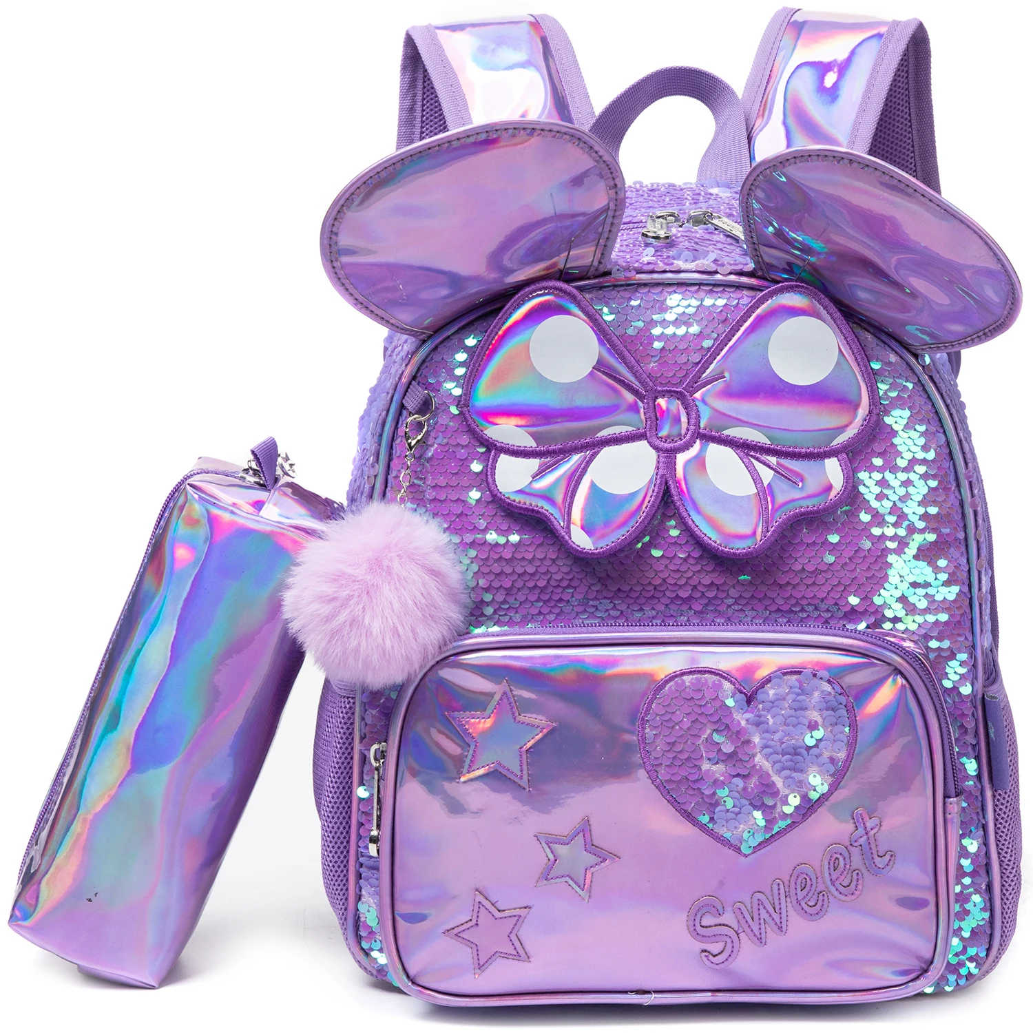 

Meetbelity Mini Backpack for Girls Kindergarten Bag Sequins Kindergarten Primary School Bag