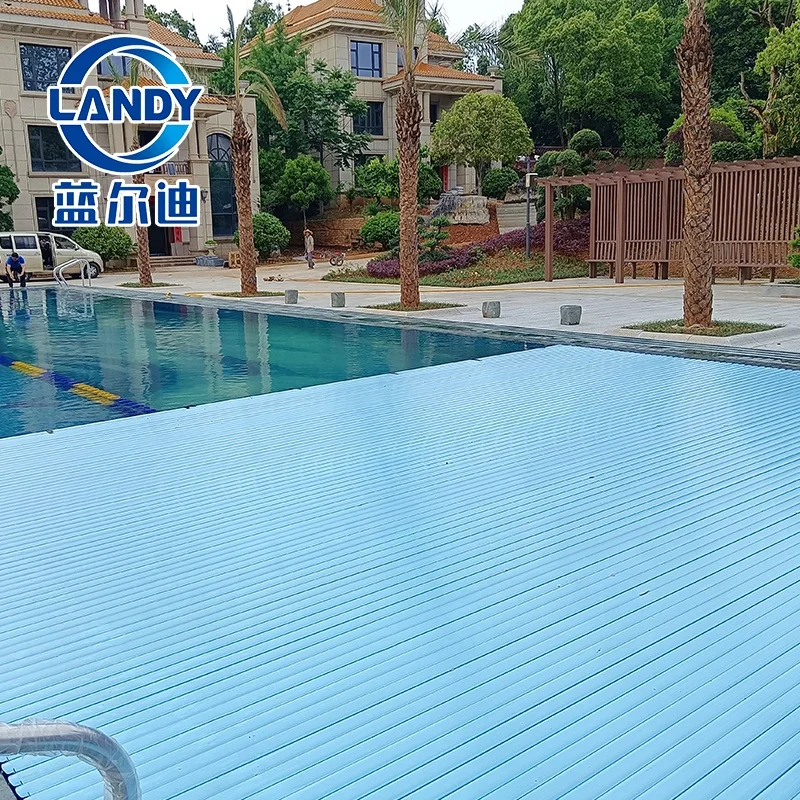Landy PC cubiertas y carretes para piscinas retráctiles automáticas eléctricas Diseño de listones de aluminio para piscinas