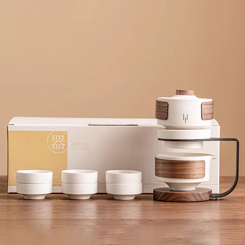 

Semi-automatic tea set 2025 new lazy tea making artifact ceramic home drinking kung fu cup gift box