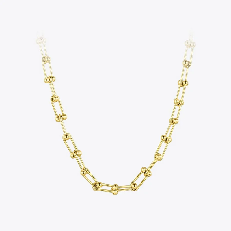 ENFASHION Hollow Link Chain Necklaces For Women Stainless Steel Simple Bead Necklace Fashion Femme Jewelry Wholesale P203083