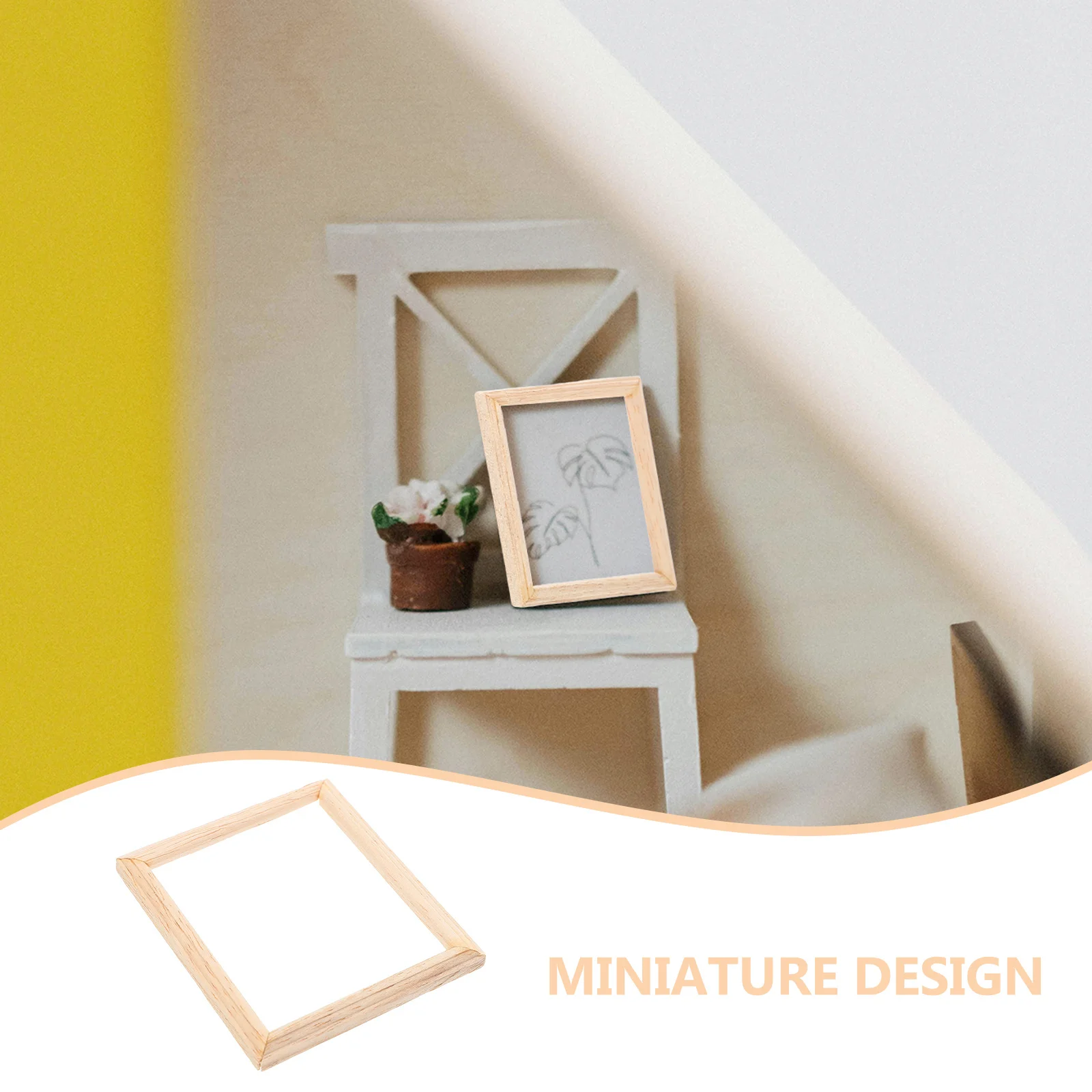 

9Pcs Small Wooden Photo Frames 1:12 Scale Miniature Dollhouse Decor Natural Wood Picture Frames for Craft and Display Use