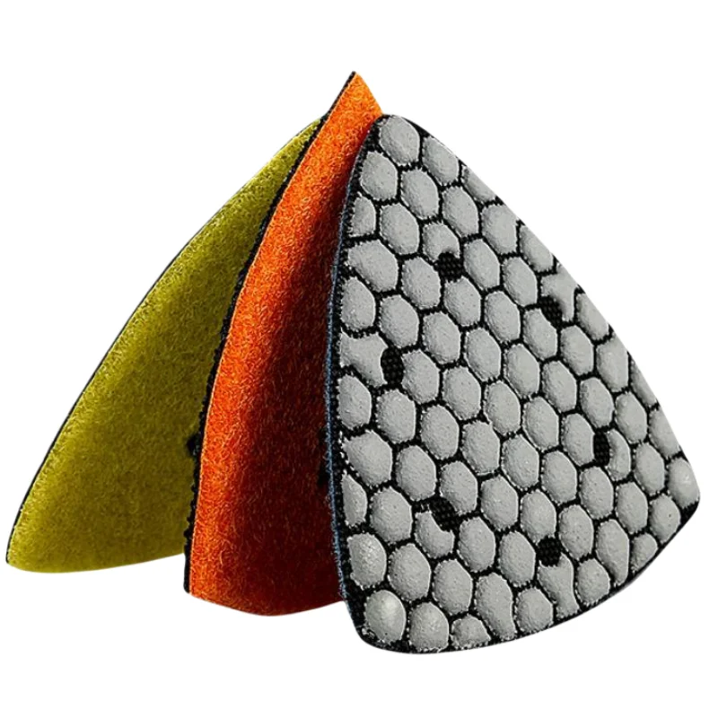 7 قطعة/المجموعة 90 مللي متر مثلث منصات التلميع الجافة للجرانيت الرخام الخرسانة حجر الرملي منصات تلميع أقراص