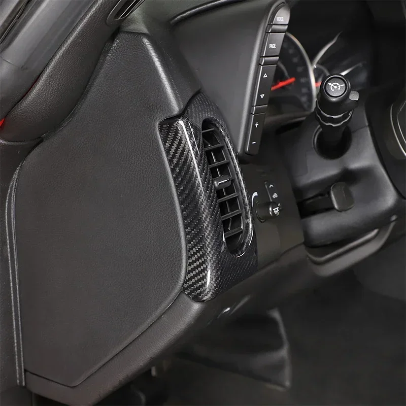

For Chevrolet Corvette C6 2005-2013 real Carbon Fiber Car Dashboard Side Air Outlet Frame Cover Trim Sticker Car Accessories