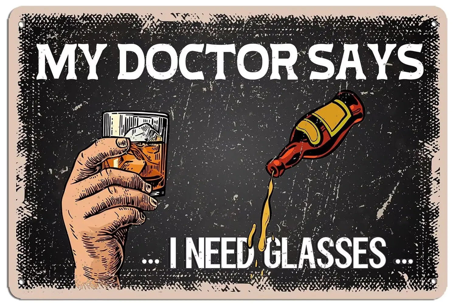 Funny Beer Club Party Wall Plaque Metal Signs My Doctor Says I Need Glasses Sign Decor Retro Vintage Beer Quotes Home Kitch sign