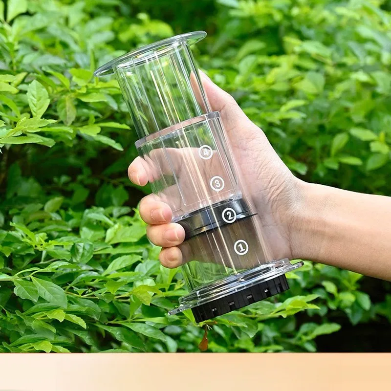 

Transparent Outdoor Camping Portable Hand Press Pot Coffee Machine Hand Press Pot Shared Press Pot Music Outdoor Products