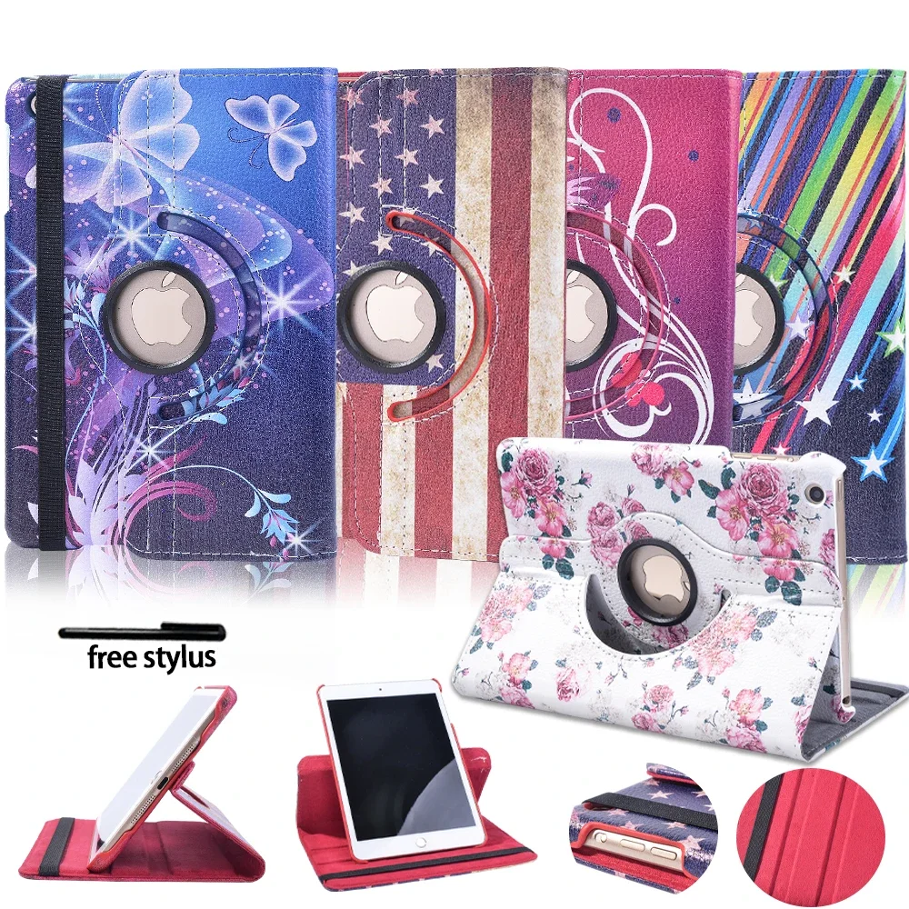 

Tabet Case for Apple IPad 1/2/3 7.9 Inch Smart Tablet 360 Rotating Flip PU Leather Case Cover Auto Sleep Wake Stand Holder Shell