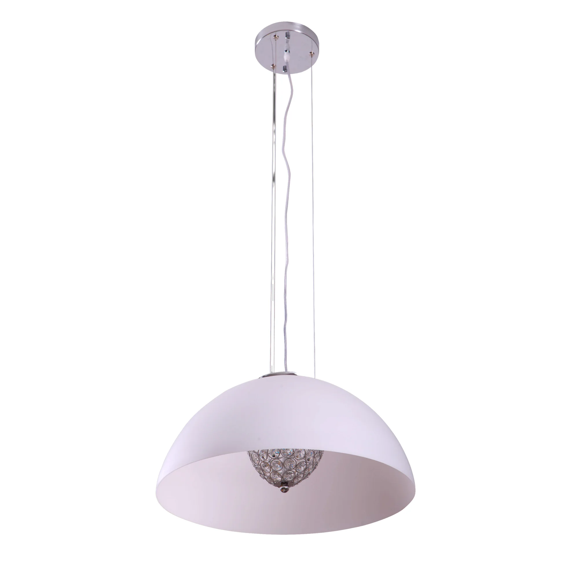 Round Pendant Milky Glass and Crystal 4xG9 Ø47x22cm - D & D Lighting PE-1