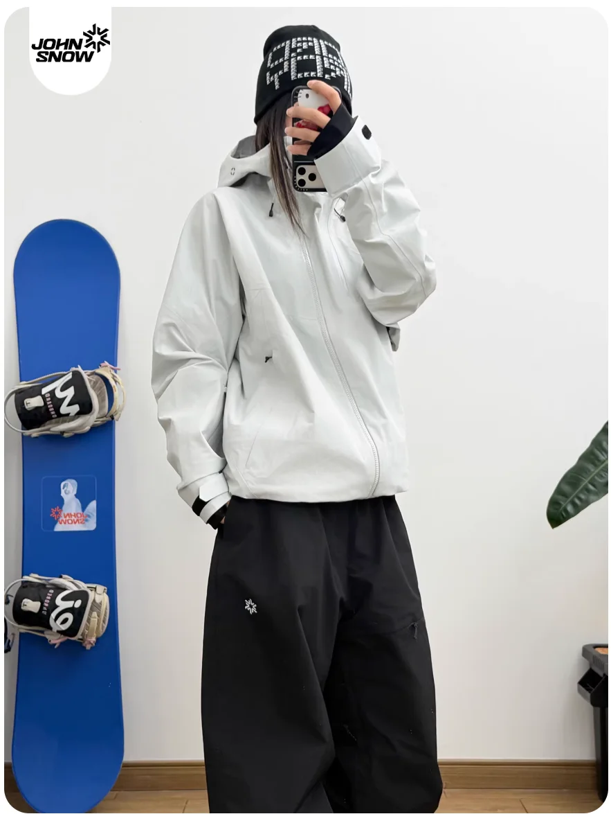 John Snow 2025 Unisex 3L Hardshell Ski Suit Set Fully Taped Seam Waterproof Windproof Snowboard Jacket & Pants Professional Gear