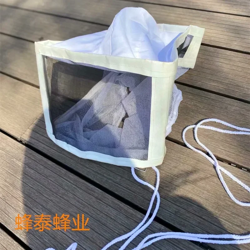 

A Square white anti bee hat with mesh protective cover to prevent bee stings
