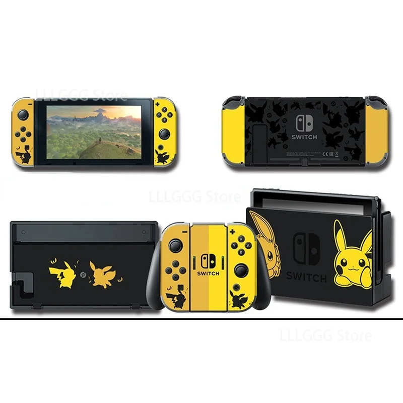 Pokemon Pikachu Switch Cartoon Anime Skin Sticker Nintendo Switch Protective Shell Skin NS Cute Film Decoration Game Console New