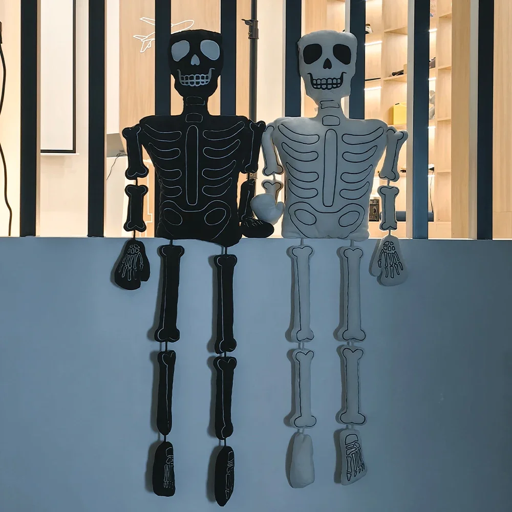 Halloween Horror Skull Plush Toys Happy Halloween Plush Fluffy Pillow Dolls Halloween House Door Decoration Stuffed Toy Plushie