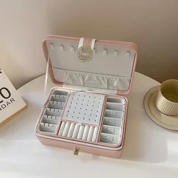 DELESYS Multi-Purpose Jewelry Storage Box With Clear Glass Cover Watch Bracket Display Box PU Leather Watch Case With Lock