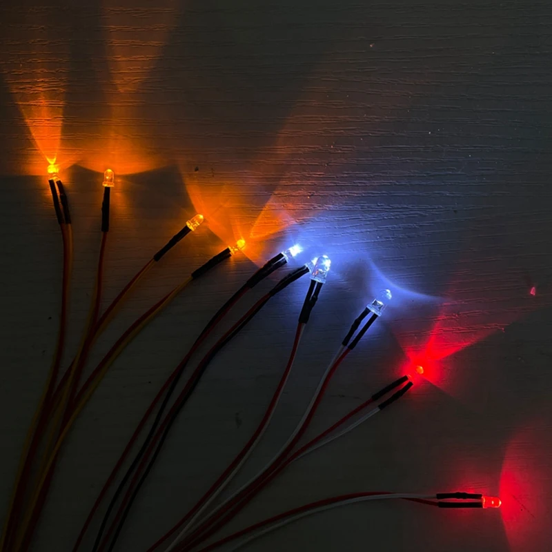 10 LED Light 2 Red 4 Yellow 4 White For WPL D12 D42 1/10 RC Car Upgrade Parts Accessories