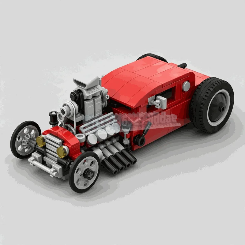 NEU 320 Teile Retro 1930er Hot Rod Coupe Bausteine Klassisches Automodell DIY Montage Spielzeug Kreatives Display Geburtstags- und Festtagsgeschenk
