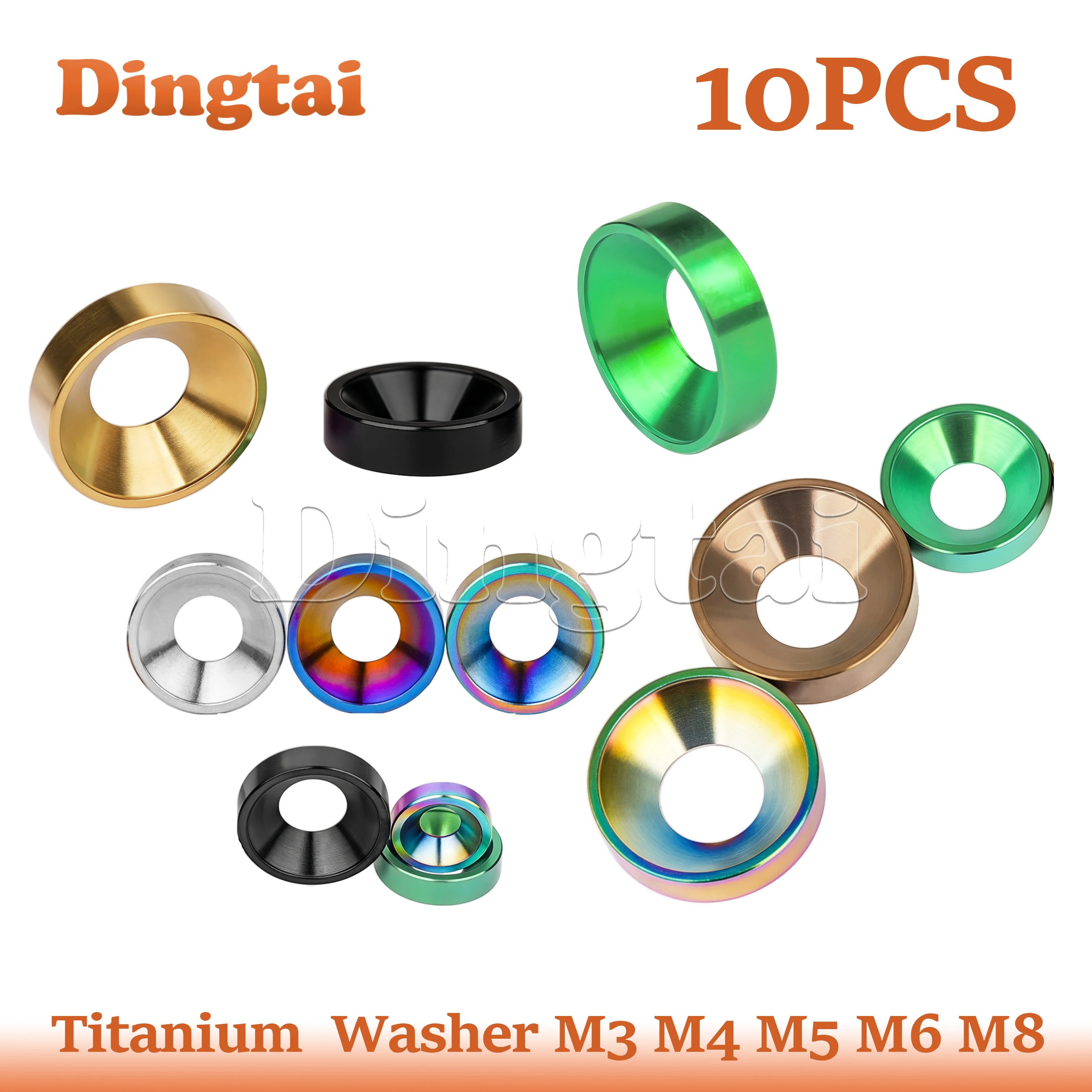 

Dingtai Titanium Washer 10PCS M3 M4 M5 M6 M8 Countersunk Washers for Bar Comp Builds DIY