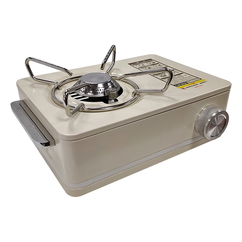 Estufa de Gas portátil para barbacoa al aire libre, Mini estufa de Cassette cuadrada con utensilios de cocina de combustible de propano para acampar