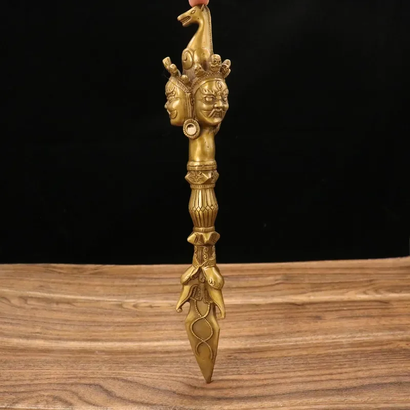 Gold Lord Ganesha Buddha Statue Vajra Pestle Elephant God Sculpture Ganesha Statue Brass Buddhist Utensils Decorative Statue