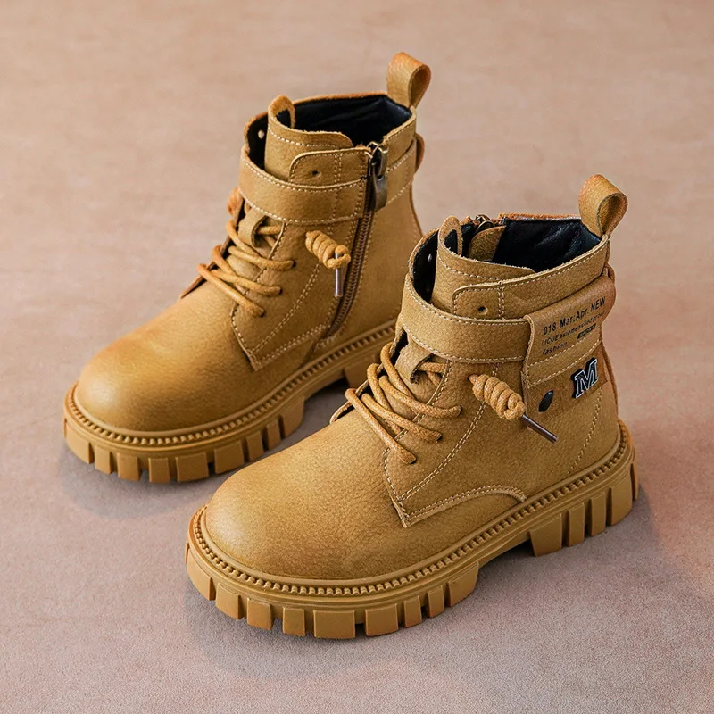 New Autumn and Winter Boys' Boots Kids Fashionable and Casual Shoes Children's British Style Single Boots