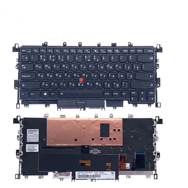 New US Russian Backlit Keyboard For Lenovo Thinkpad X1 Yoga 1st Gen Laptop 01AX829 00JT888 01AW927 00JT864 00JT881 English RU