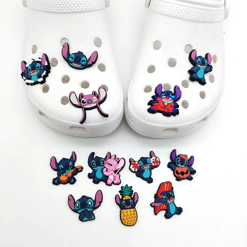 10/22 Pcs Disney Stitch PVC Charms Shoe Charms Cartoon DIY Sandals Accessories For Clogs Pins Shoe Decorate gifts