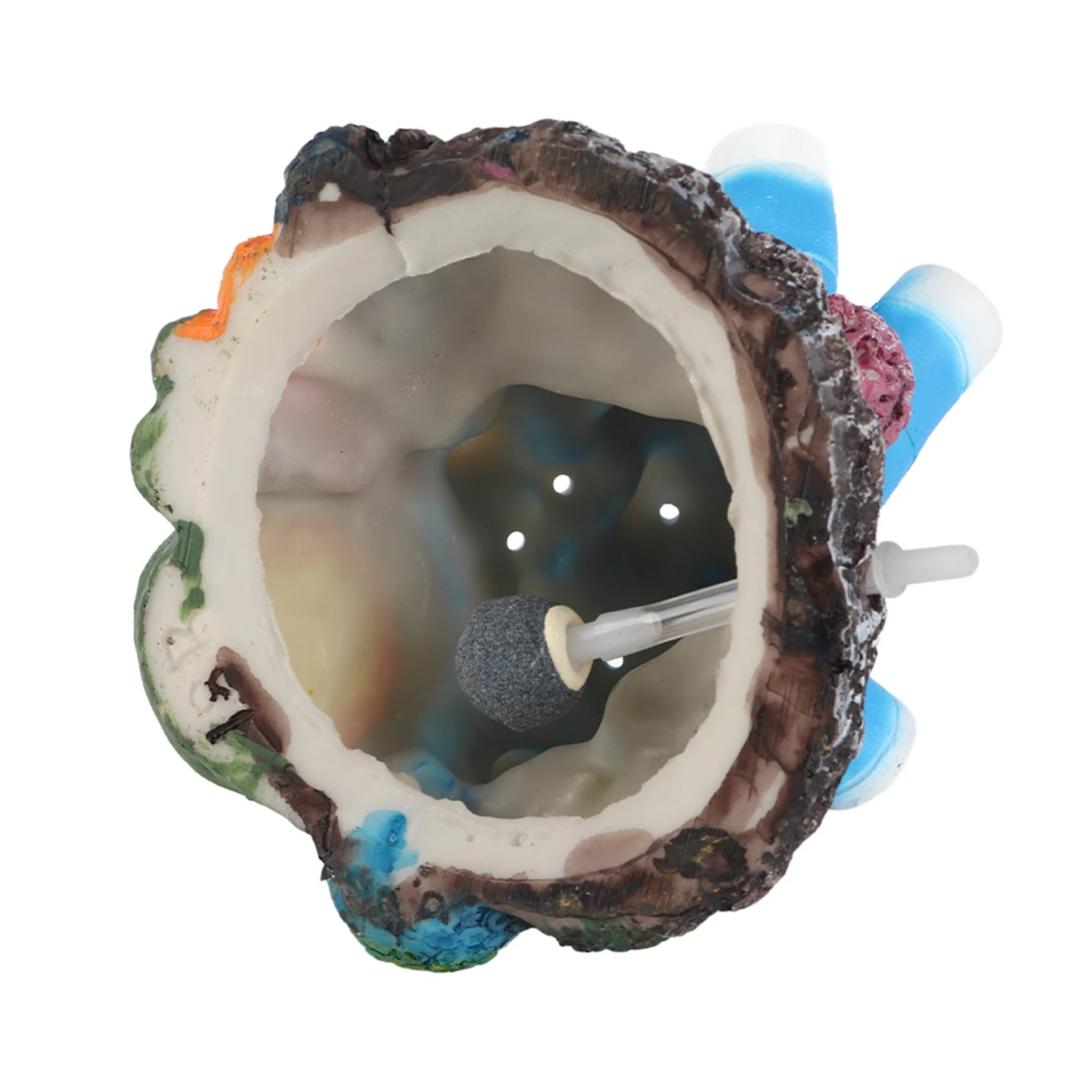 Resin Coral Ornament Simulation Coral Colorful LED Light Volcano Ornament Volcano Shape Oxygen Increasing Bubble Air Stone