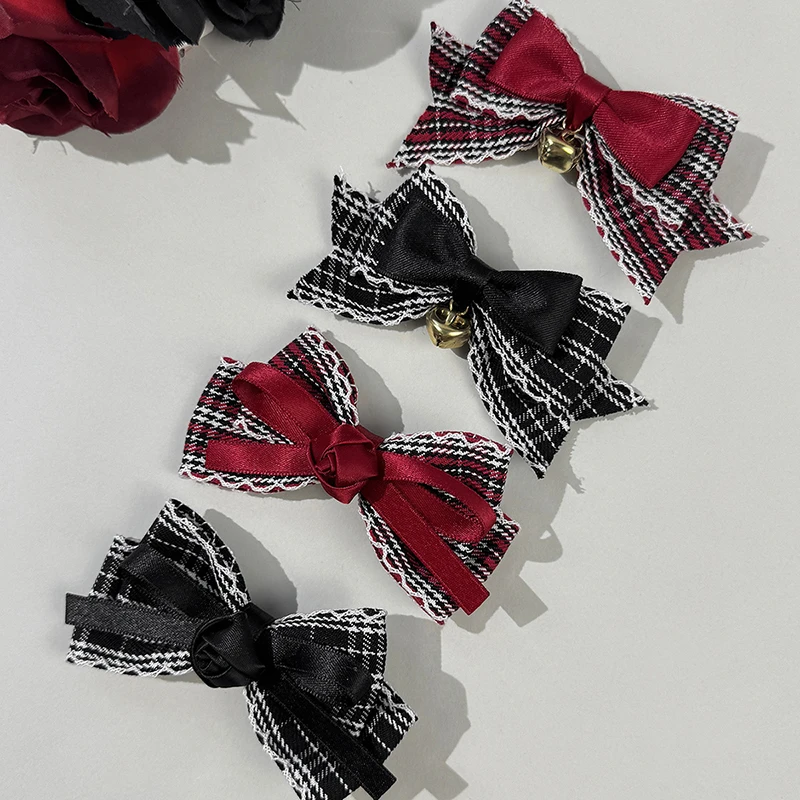 

2Pcs Sweet Girl Hair Clip, Checkered Bow for Ponytail or Side Styling, Versatile & Fashionable Hair Accessories