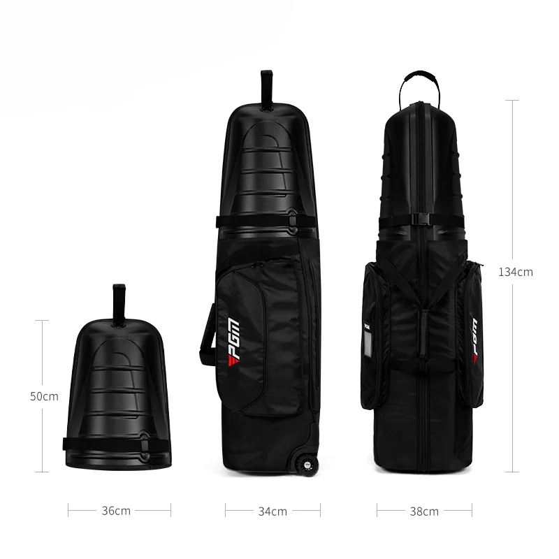 Extra Thick Golf Travel Bag New Trend Foldable ABS Hard Shell with Nylon Wheels Top Travel Cover