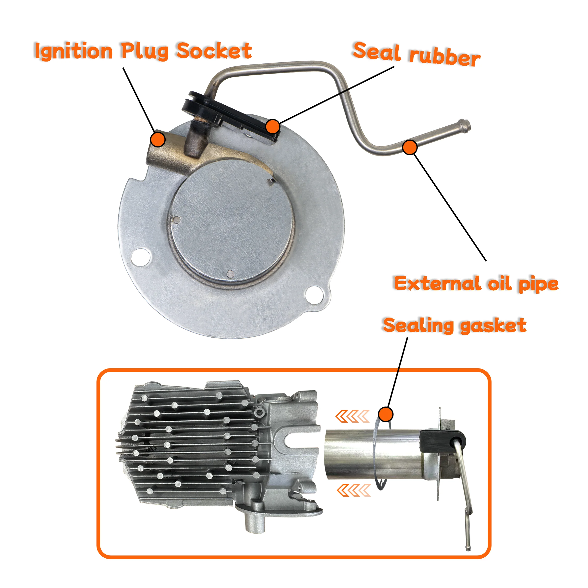 5KW/8KW Air Diesel Parking Heater Combustion Chamber With Combustor Gasket 12V Diesel Parking Heater Burner For Car Truck VAN