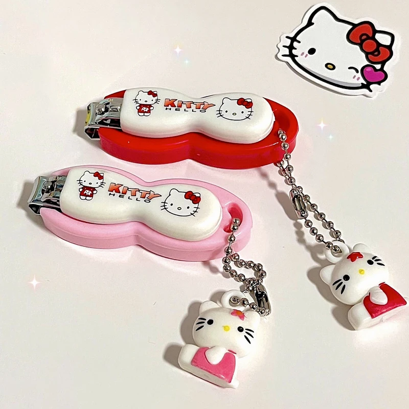 

Kawaii Hello Kitty Nail Clipper Cartoon Cute Keychain Harajuku Girl Cute Nail Clipper with Keychain Vintage Accessories Gifts
