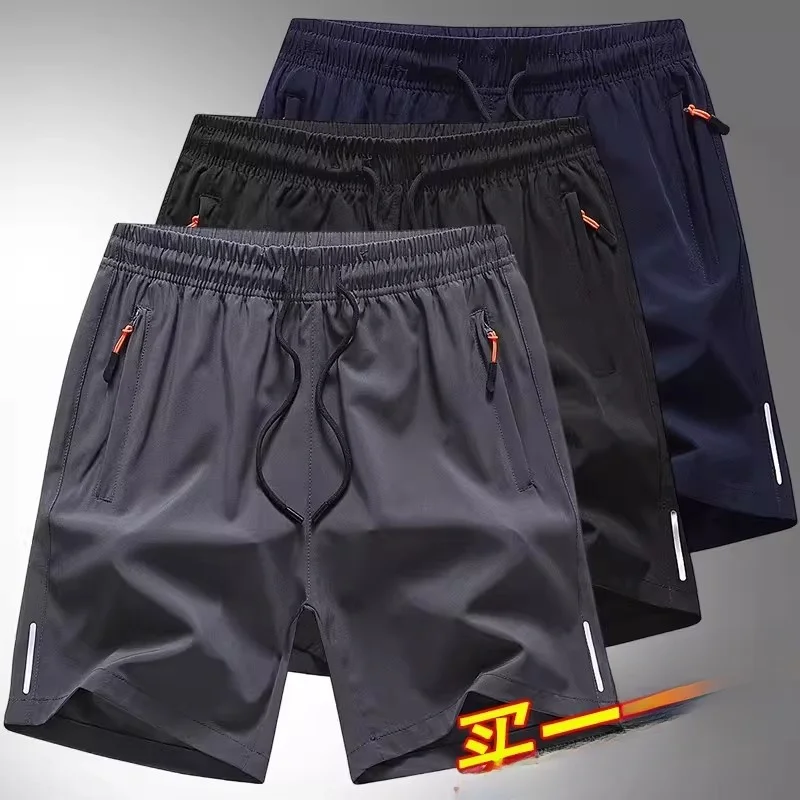 

Lightweight Breathable Ice Silk Qui Dry Beach orts Men's Summer Loose Fit Spor Casual Five-ket orts