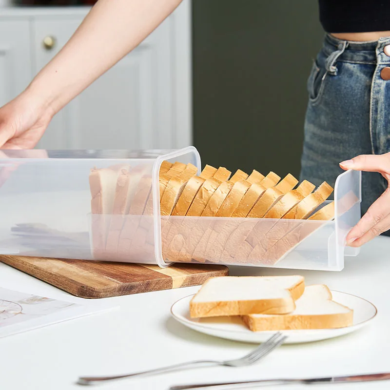 Plastic Bread Box with Sealing Lid and Tray, Bread Storage Box, Sandwich Bread Storage Box, Pasta Storage Box, Multigrain Jar