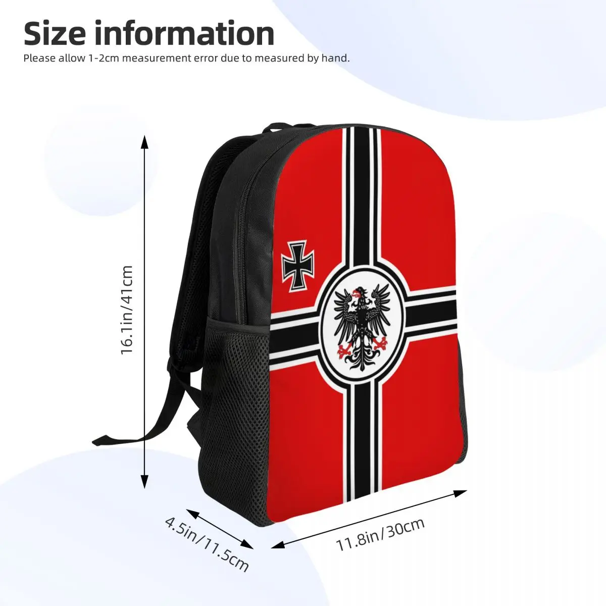 Custom German DK Empire Of Flag zaino da viaggio School Computer Bookbag germania Proud College Student Daypack Bags