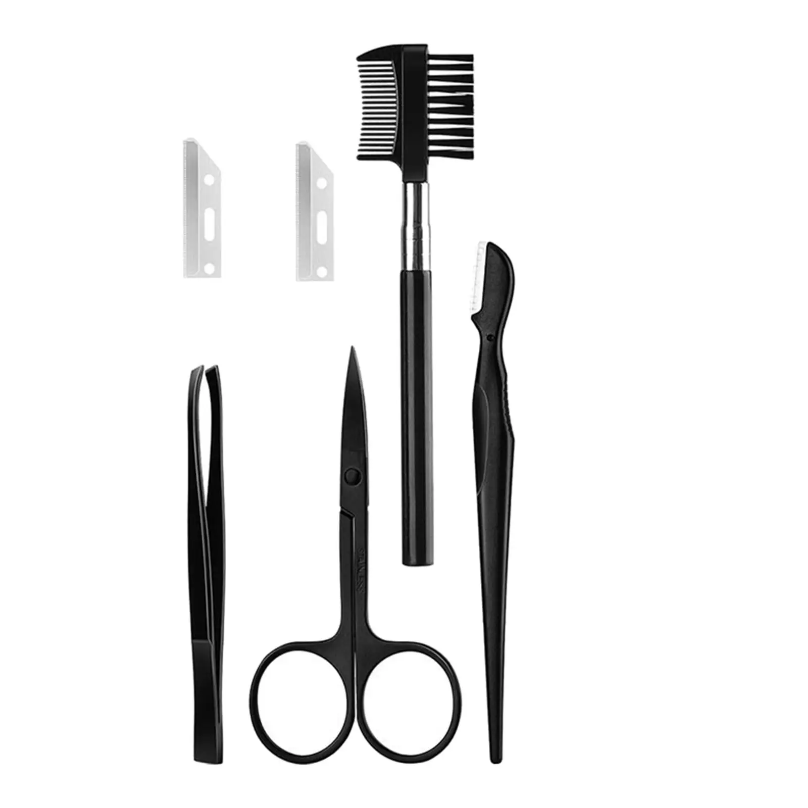 4x11 pezzi pinzette per sopracciglia forbici trimmer set kit per toelettatura sopracciglia uomo donna