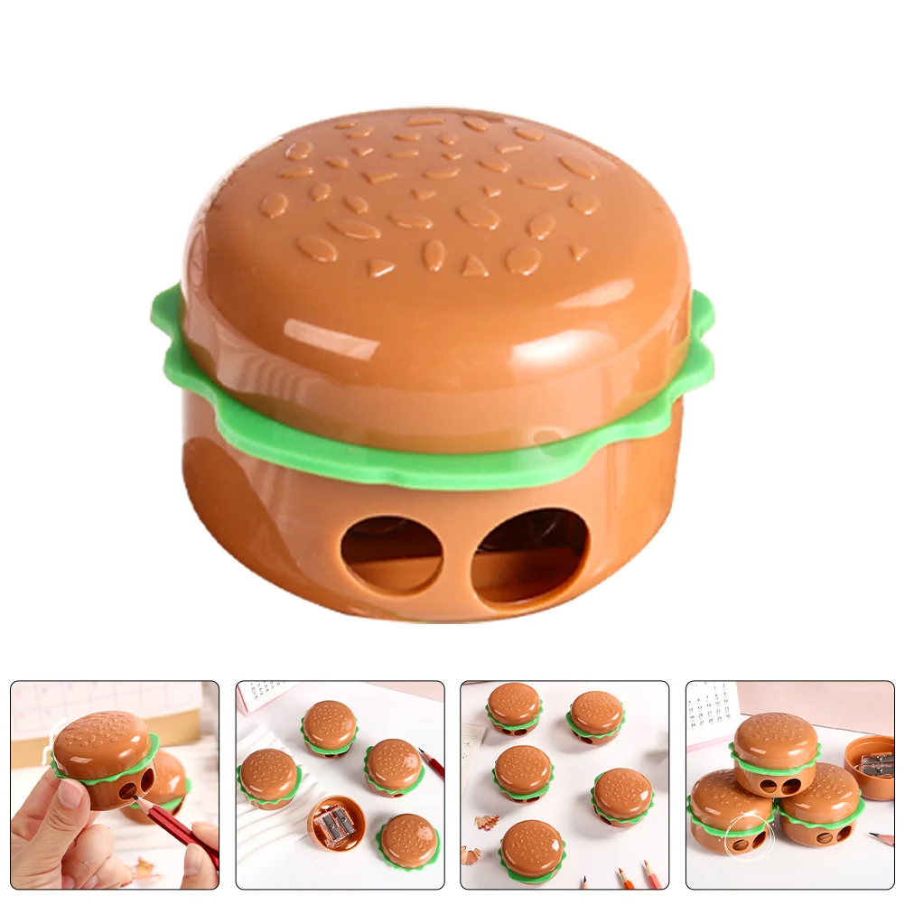 

5Pcs Cute Hamburger Pencil Sharpener Manual Handheld for School Classroom Colored Pencils Sharpener Kids Stationery Bulk