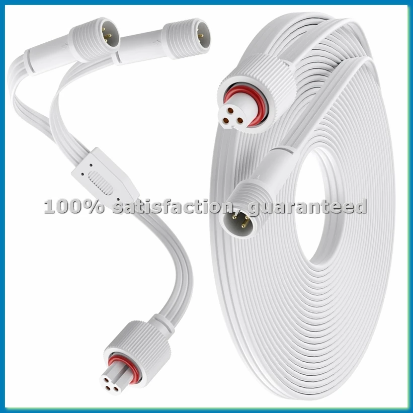 

Удлинительный кабель 13 футов с Y-образным разветвителем для постоянных уличных светильников, водонепроницаемый, провод из чистой меди 22AWG, БЕЛЫЙ-ABHG