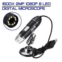 Microscope 1600X 2MP Adjustable 1080P Digital Type-C/Micro USB 8 LED Magnifier Electronic Stereo USB Endoscope For Phone PC