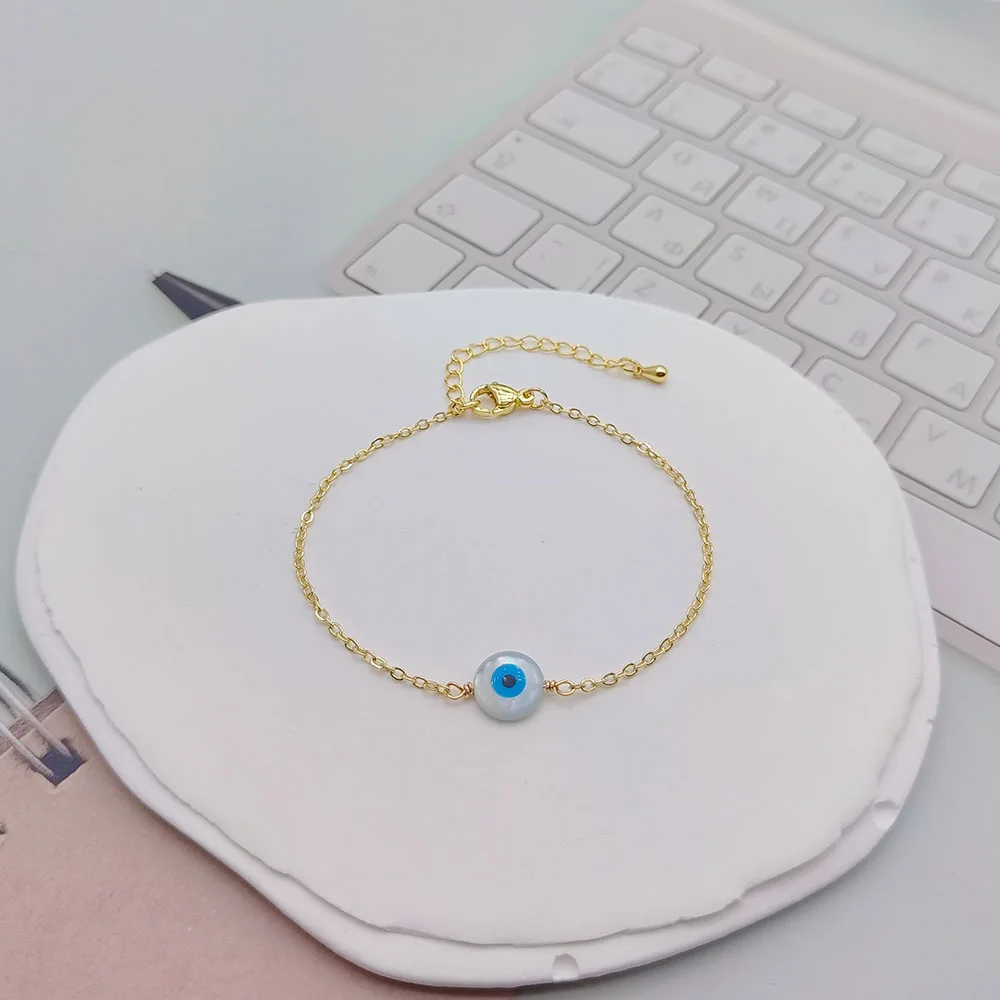 Böses-Auge-Schutzarmbänder für Frauen, Edelstahl-Armband, Großhandelsangebot, zierliche Kette, Pulseras, einfacher Schmuck, Geschenke für Sie – Detail 7