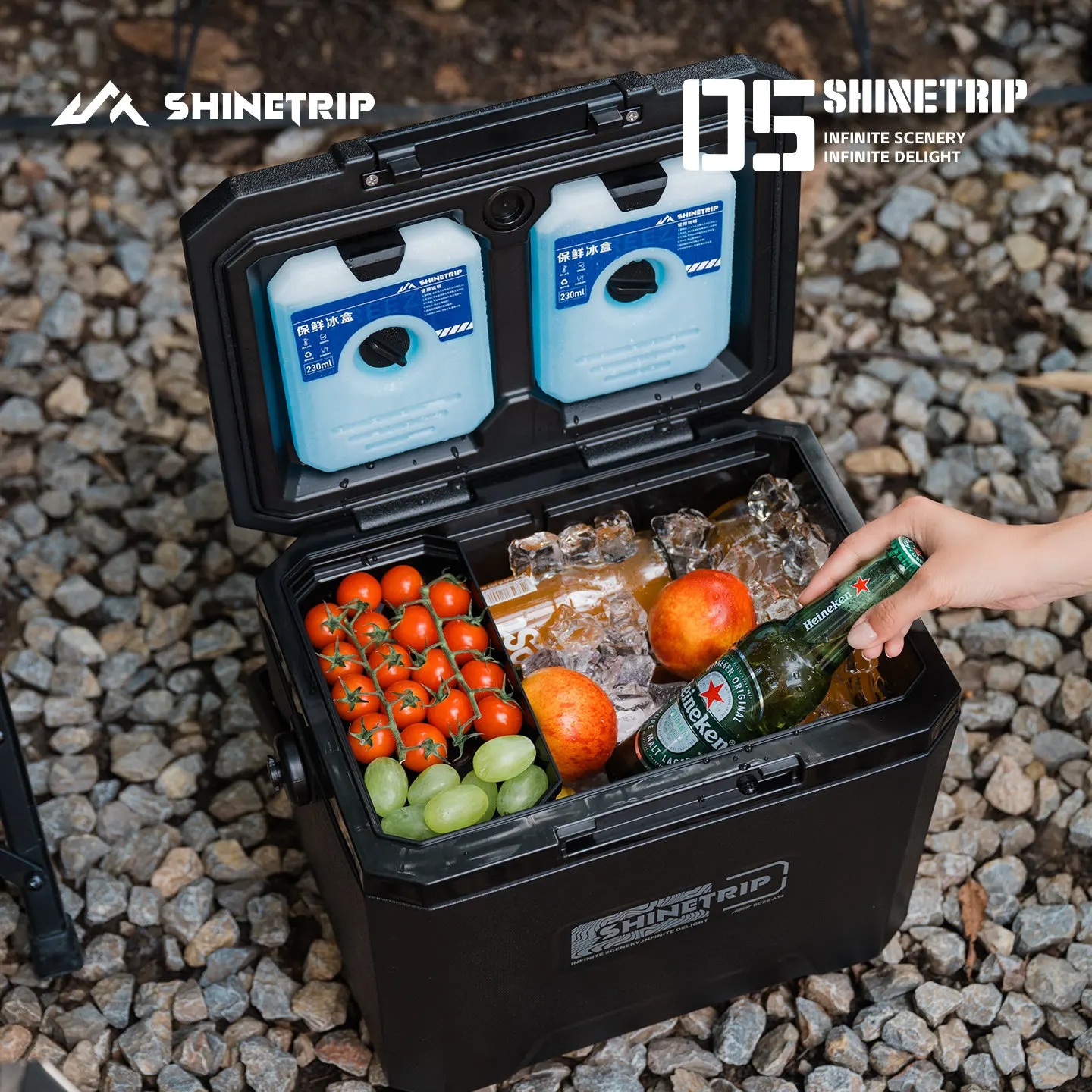 ShineTrip Portable Insulated Cooler Box Large Capacity Car Refrigerator for Outdoor Camping Fishing Travel Cold Storage Fridge