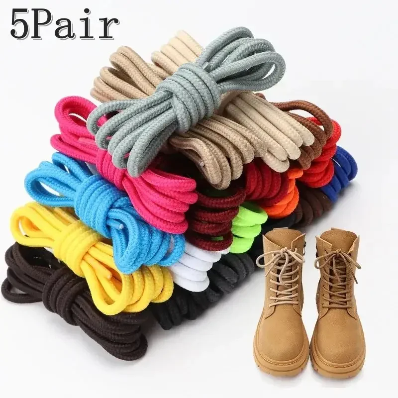 5 paar Neue Runde Bunte Schnürsenkel Stiefel Basketball Schnürsenkel Polyester Klassische Schnürsenkel Casual Frauen Männer Schuhe Zubehör