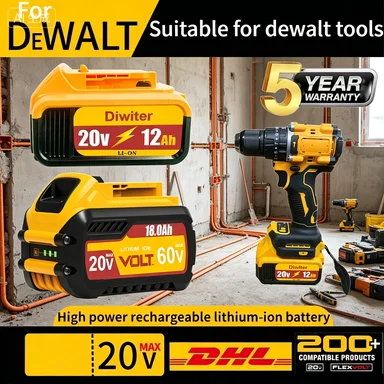 

Высокомощный литий-ионный аккумулятор 5Ач 6Ач 9Ач DCB203 20В для DEWALT, замена для инструментов Dewalt DCB206 DCB205 DCB204