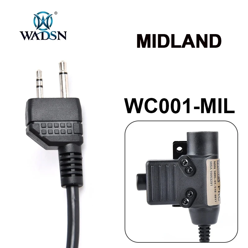 WADSN Militärische Taktische U94 PTT 7,0 Stecker Headset Adapter Für COMTAC Earmor Baofeng Kenwood Walkie Talkie Radio Motorola Midland