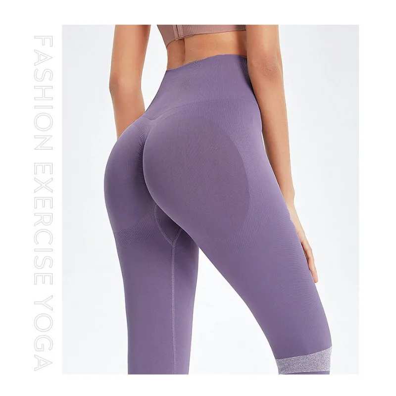 High Waist Letter Print Yoga Leggings Peach Hip Push Up Slim Fit Sports Pants Outdoor Running Training Tights