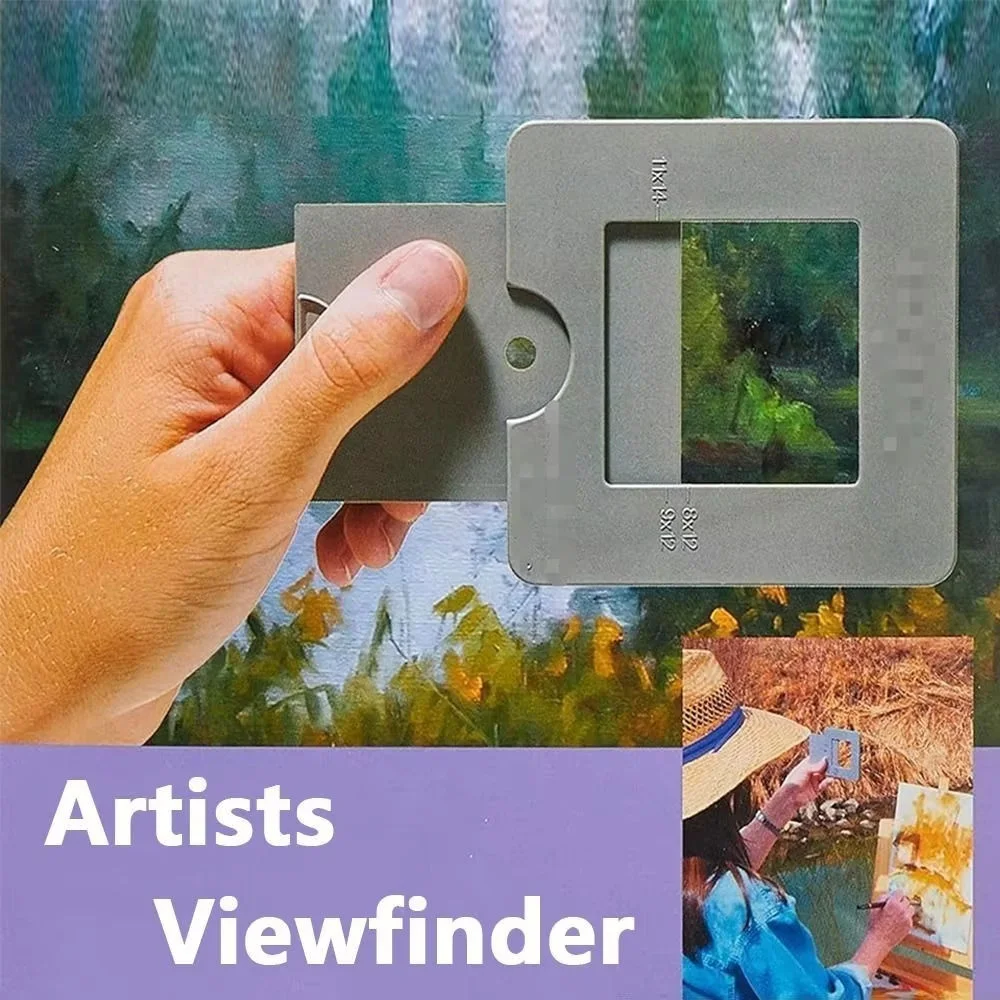Artist's Landscape Viewfinder Durable Plastic Composition Tool Drawing & Sketching Perspective Finder Adjustable Aperture