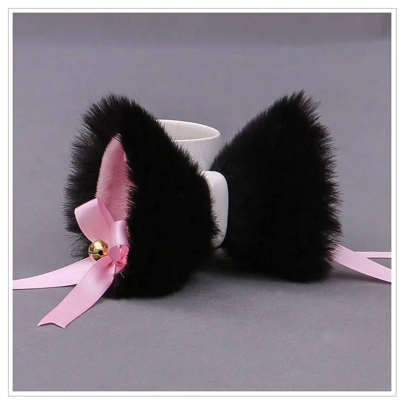 Hand Made Japanese Plush Cute Lolita Headdress Clip Cat's Ears Steamed Cat-ear Shaped Bread Side Clip Fox Hairpin