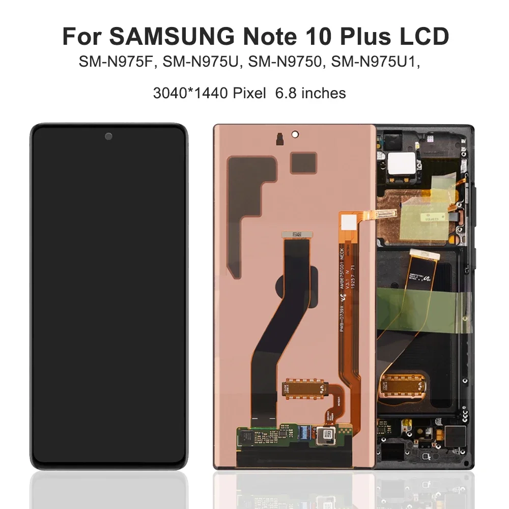 6.8''Note 10 Plus For Samsung For Ori Note10+ N975F N975 N975W LCD Display Touch Screen Digitizer Assembly Replacement