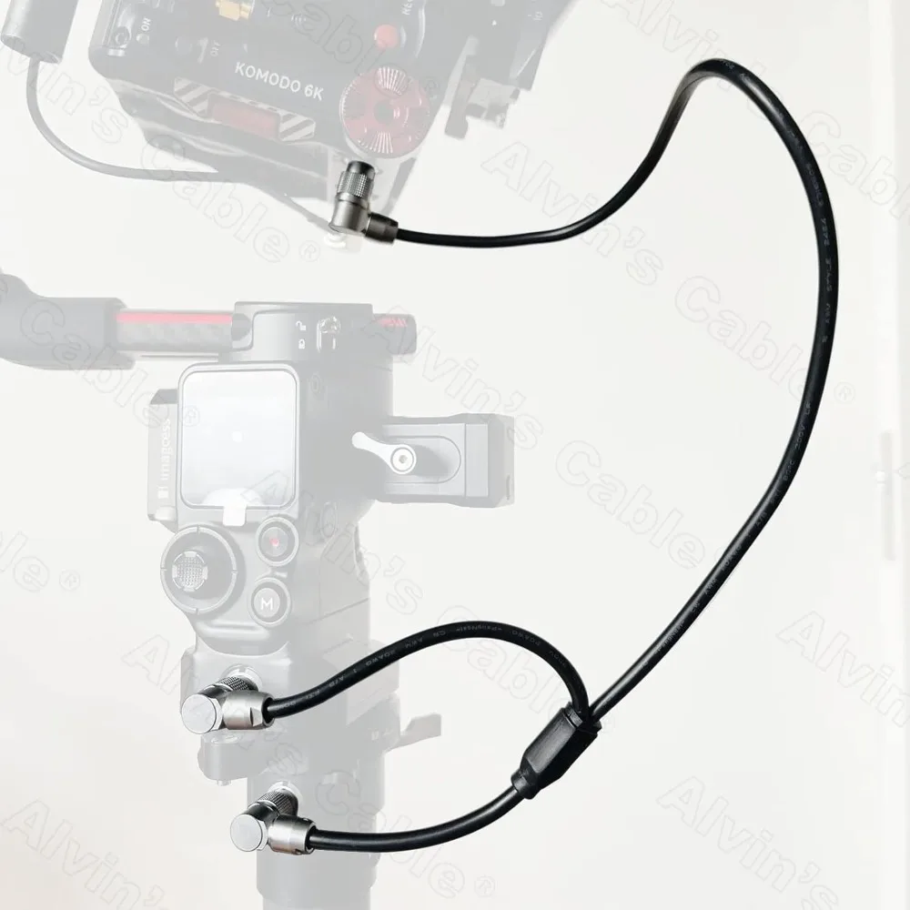 Alvin's Cables Power Cable for DJI RS2 RSC RS3 Pro| RED-Komodo Rotatable 2 Pin Male to Adjustable 2 Pin Male & 2 Pin Female Y