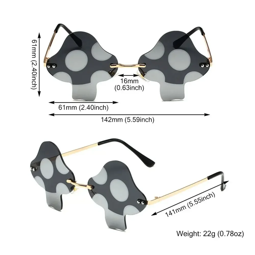 Diversão romance festa favor decorações de halloween óculos de sol irregulares óculos de sol feminino forma cogumelo